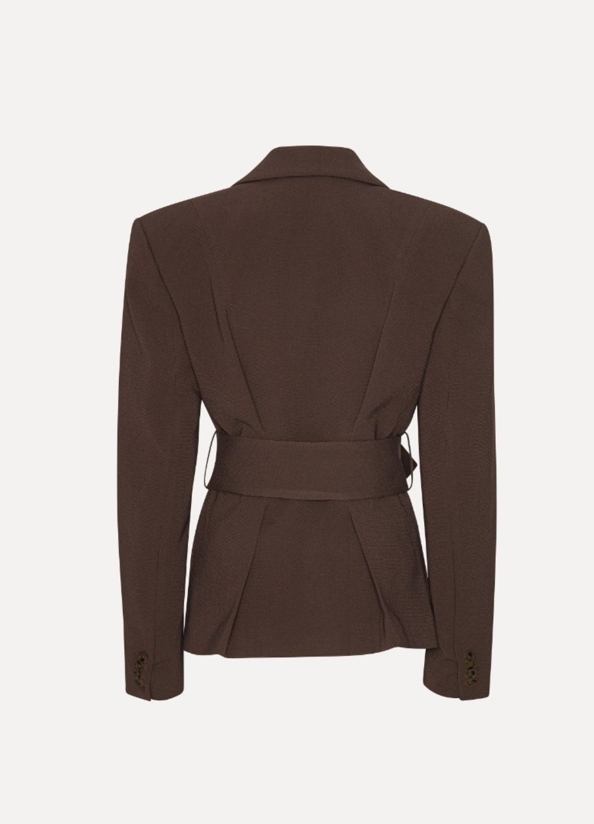 ROTATE SUITING BELT BLAZER  -DARK BROWN