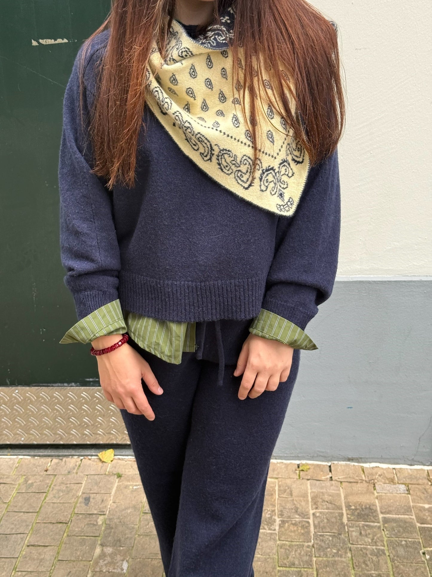 RABENS SALONER DALANI BOXY SWEATER  - NAVY