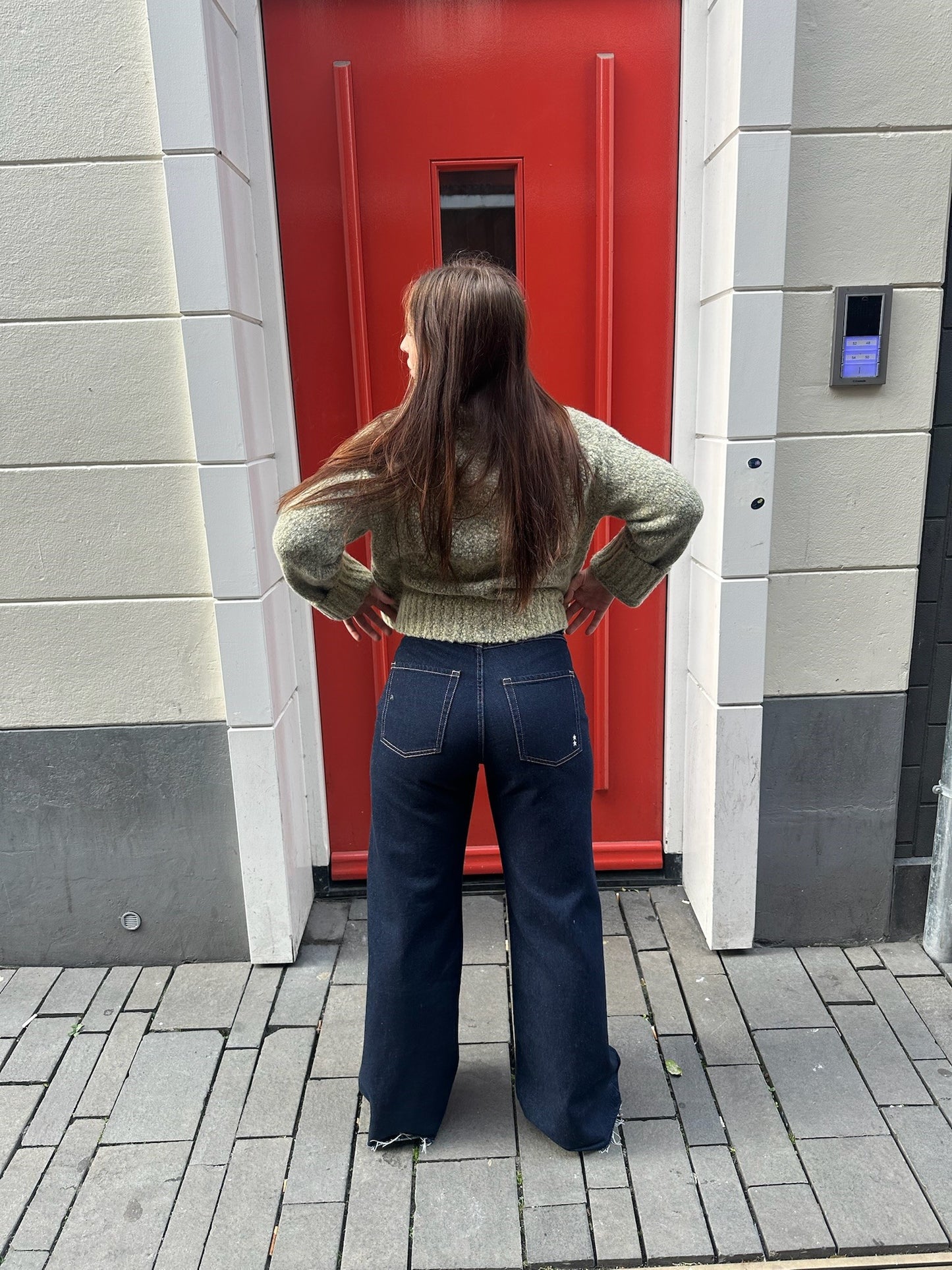 ICON DENIM DEBBY - INDIG0 RAW-CUT WIDE LEG JEANS