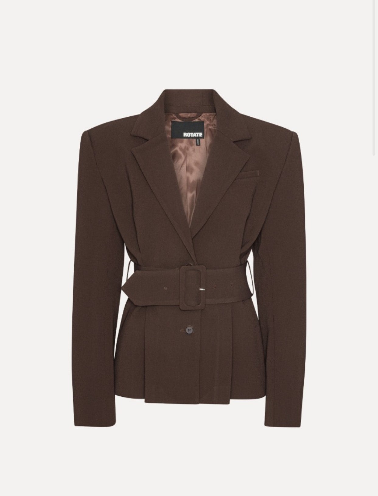 ROTATE SUITING BELT BLAZER  -DARK BROWN