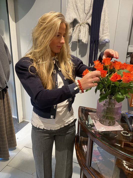 ROTATE FIRM KNIT CARDIGAN - CAPTAIN -DARK BLUE