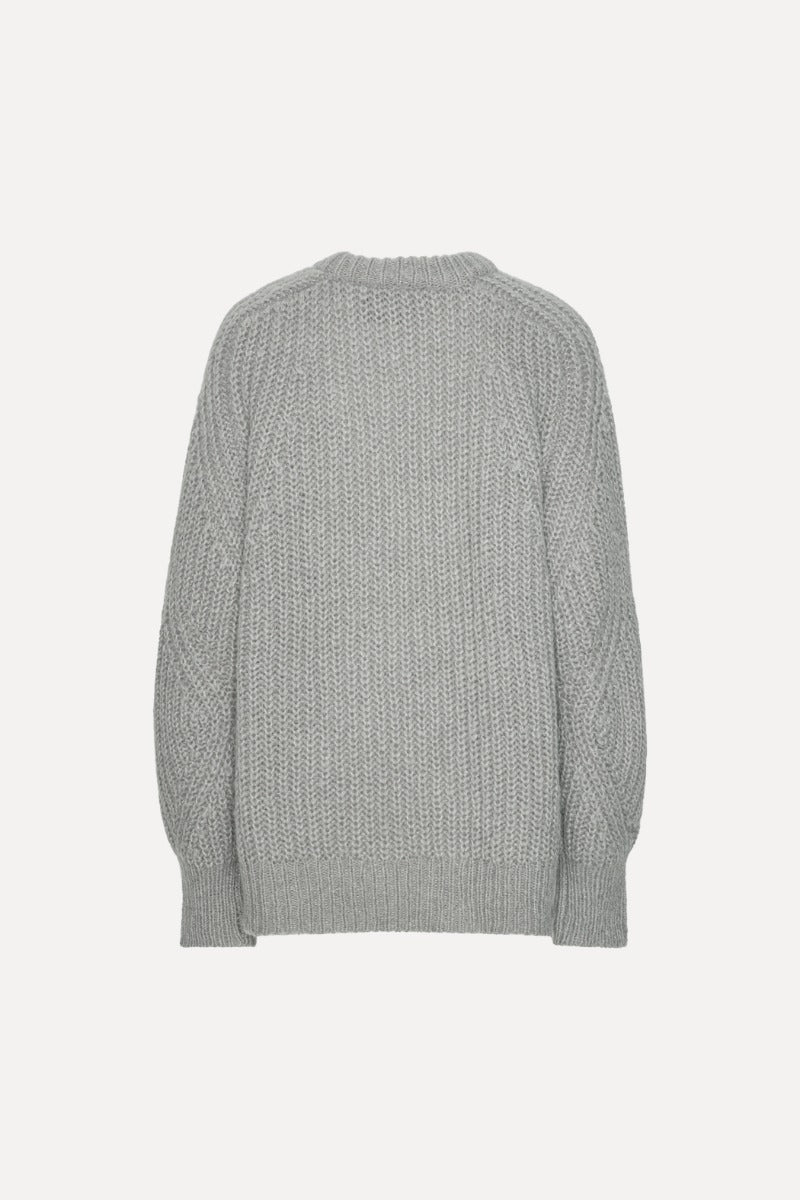 ROTATE KNITTED LOGO SWEATER LIGHT GREY