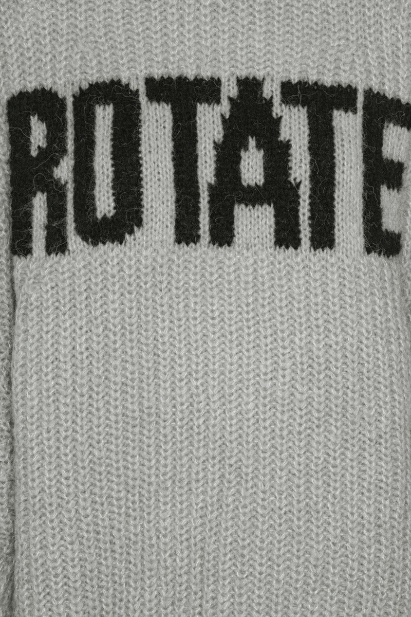 ROTATE KNITTED LOGO SWEATER LIGHT GREY
