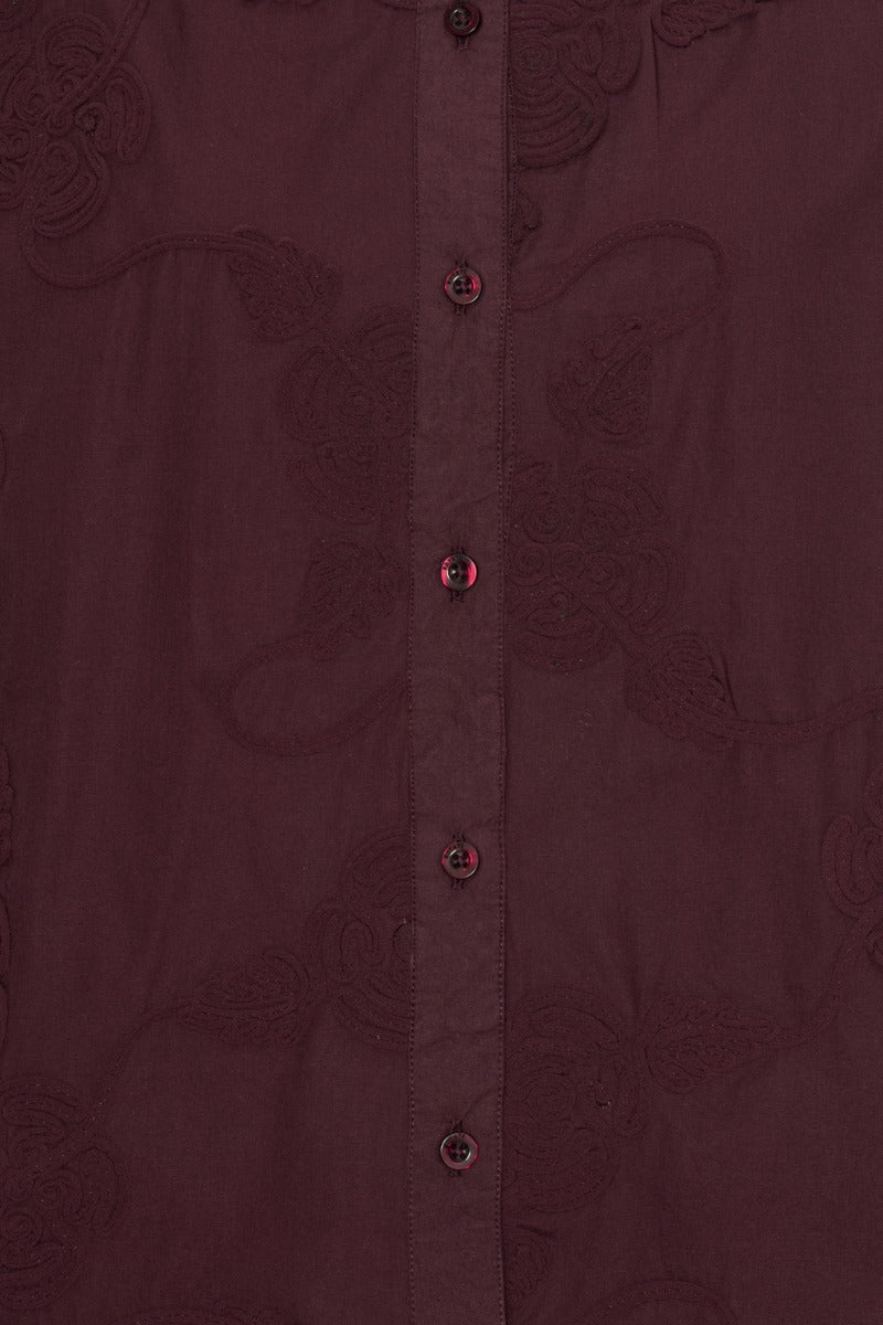 ROTATE FLOWER OVERSIZED SHIRT BORDEAUX