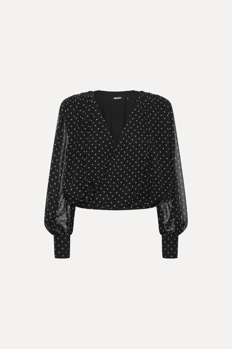 ROTATE RUCHED BLOUSE BLACK
