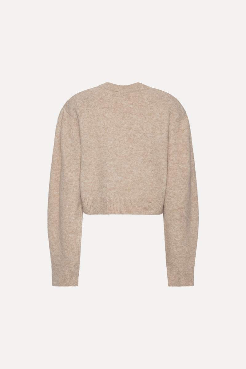 ROTATE KNIT FLOWER CARDIGAN BEIGE