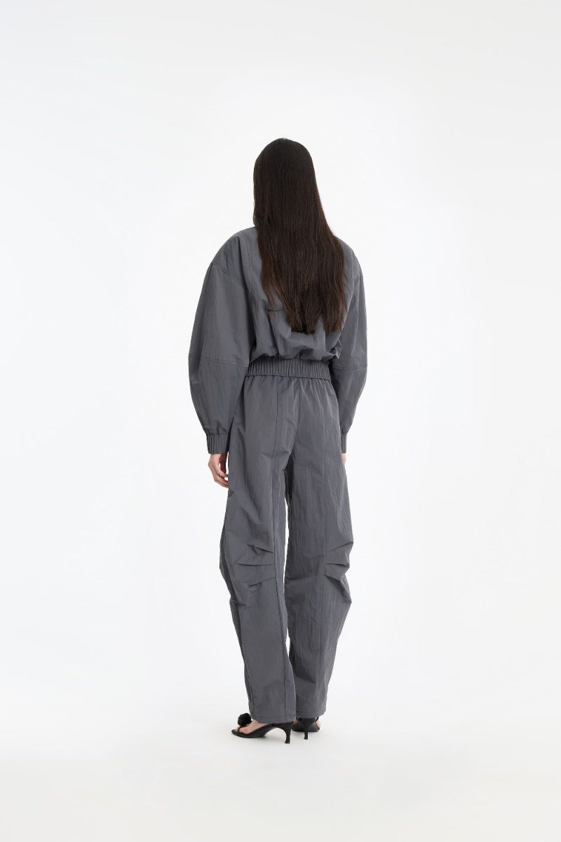 ROTATE CRISPY TRACK PANTS DARK GREY