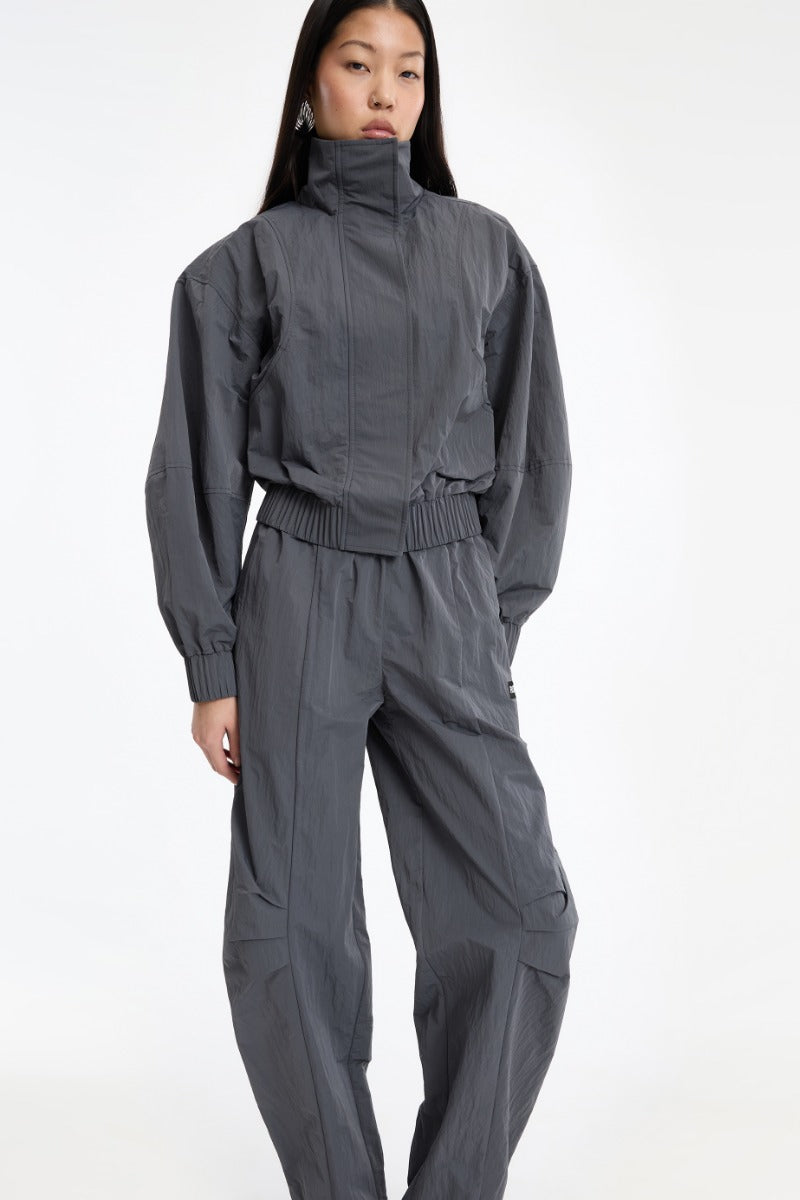 ROTATE CRISPY TRACK PANTS DARK GREY
