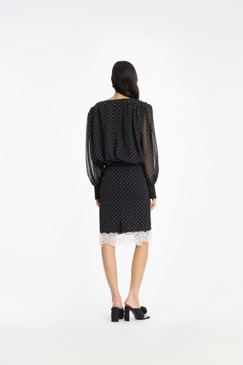 ROTATE RUCHED BLOUSE BLACK