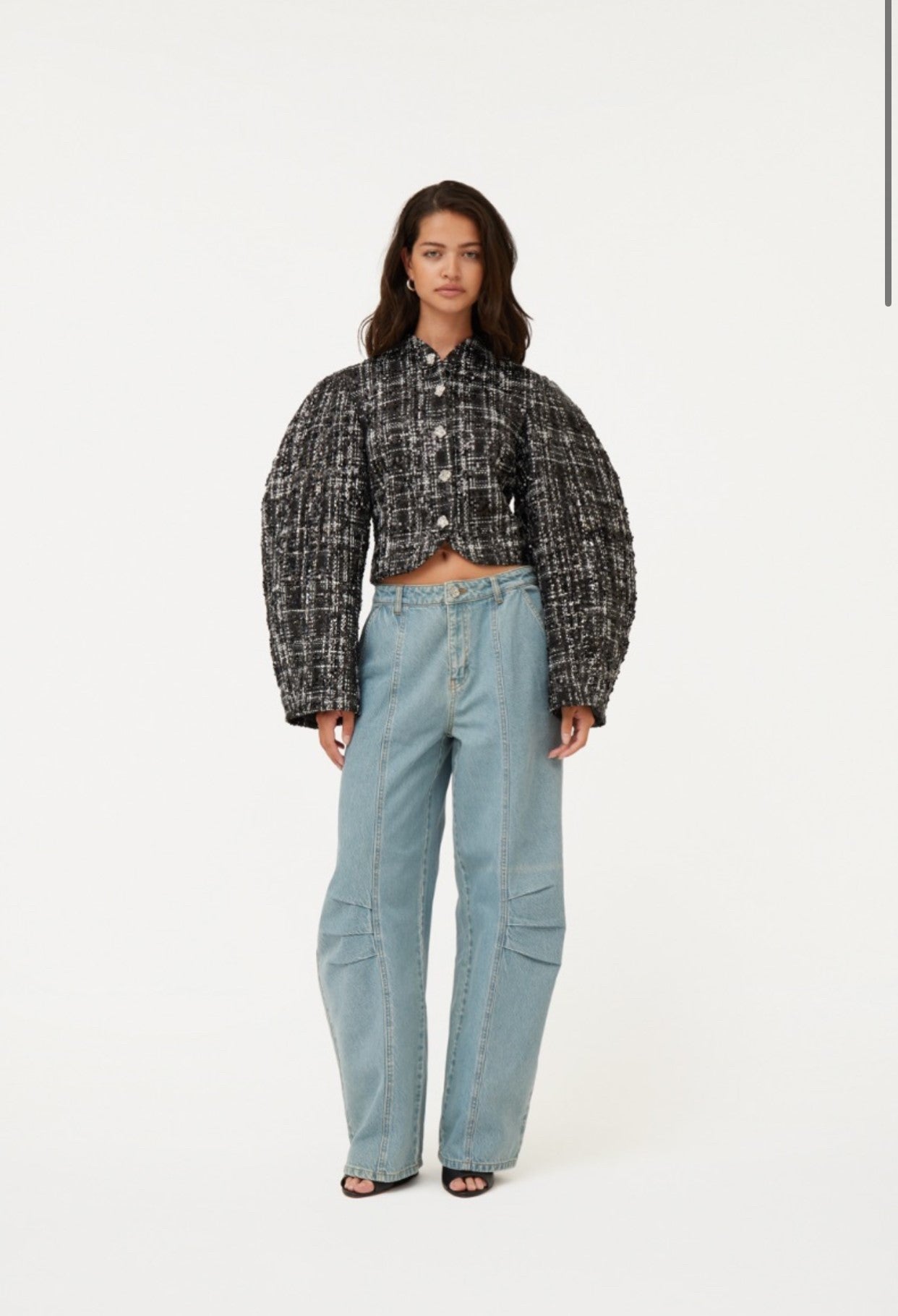 ROTATE SCULPTURED JEANS - BEIGE BLUE