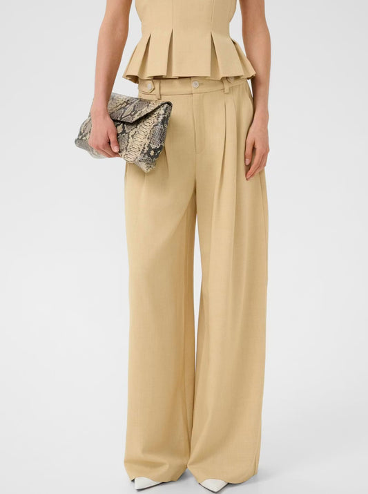 GESTUZ GZSTACY PANTS - PALE HAY MELANGE