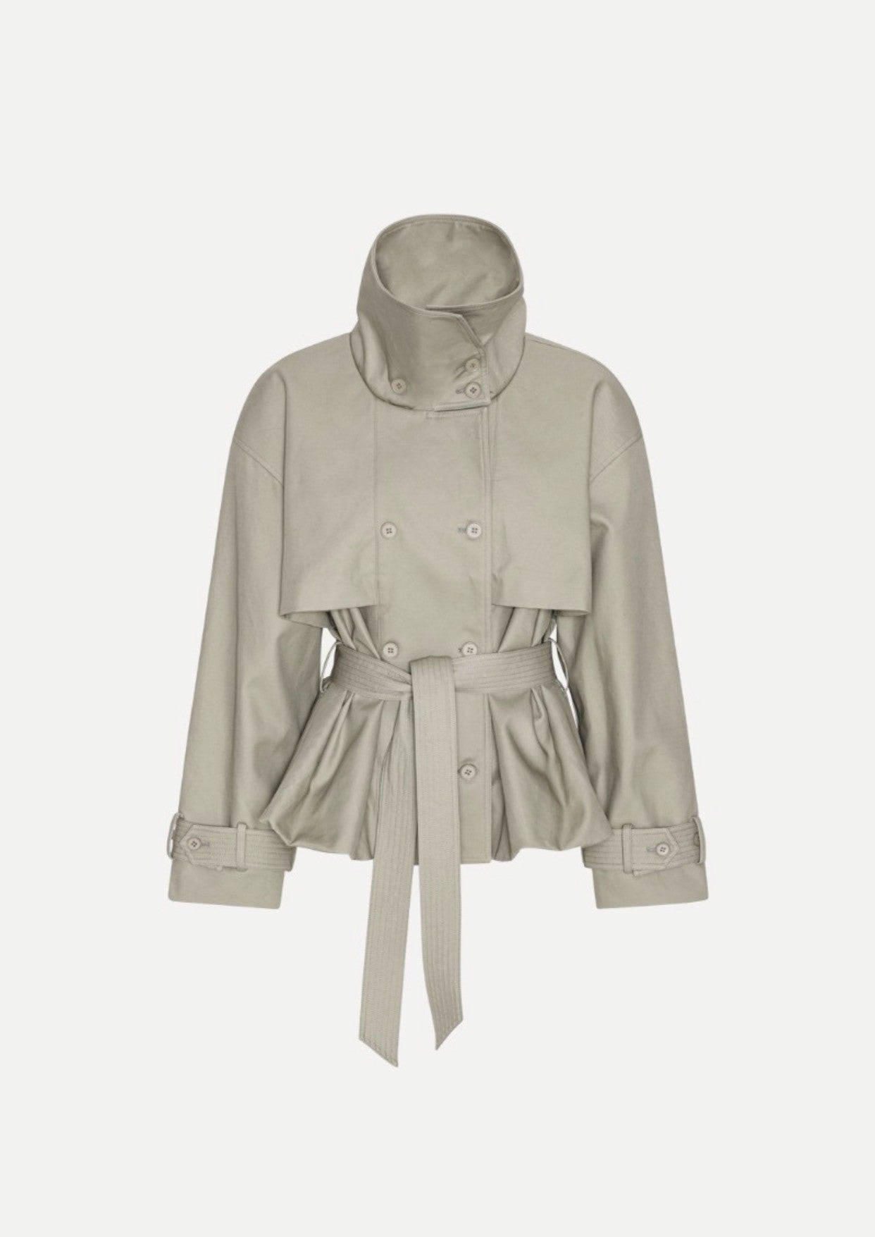 ROTATE SHORT TRENCHCOAT - ALUMINIUM
