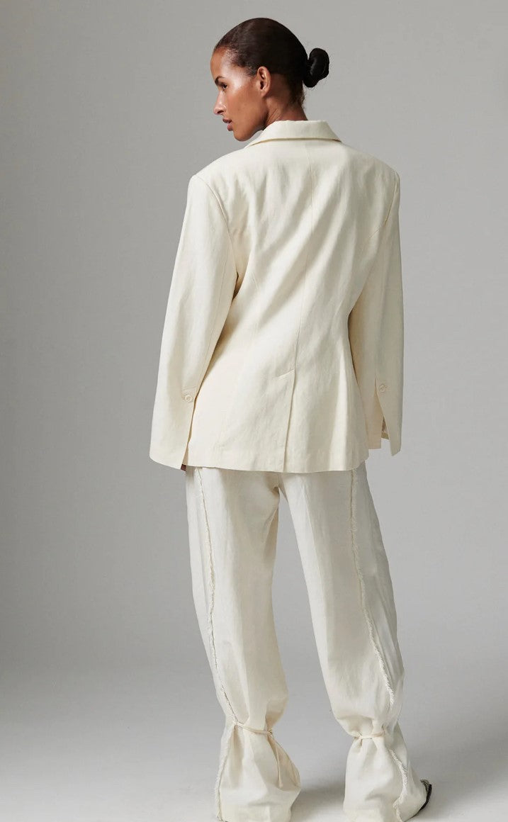 DAY ET BIRGER FIONA BLAZER - CONTRAST LINNEN - JET STREAM