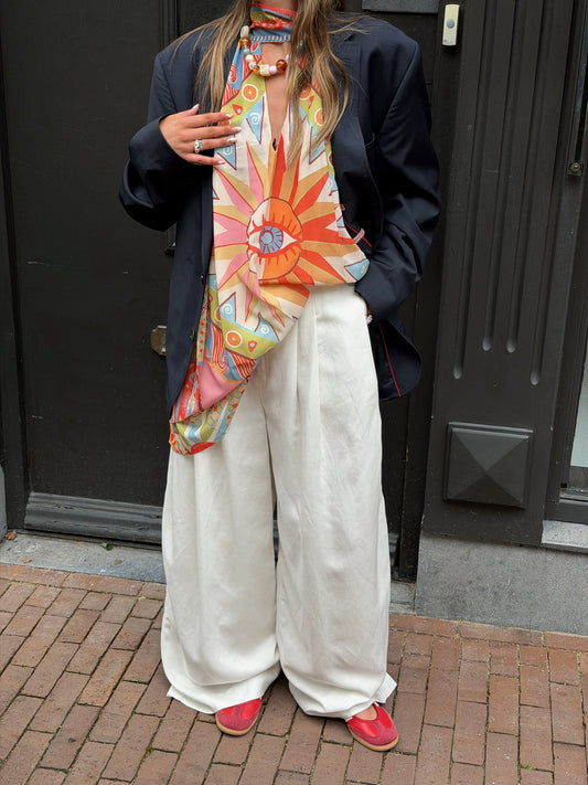 GESTUZ RIAVA PANTS BRIGHT WHITE